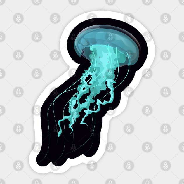 Bright Jellyfish Sticker by Happy Art Designs